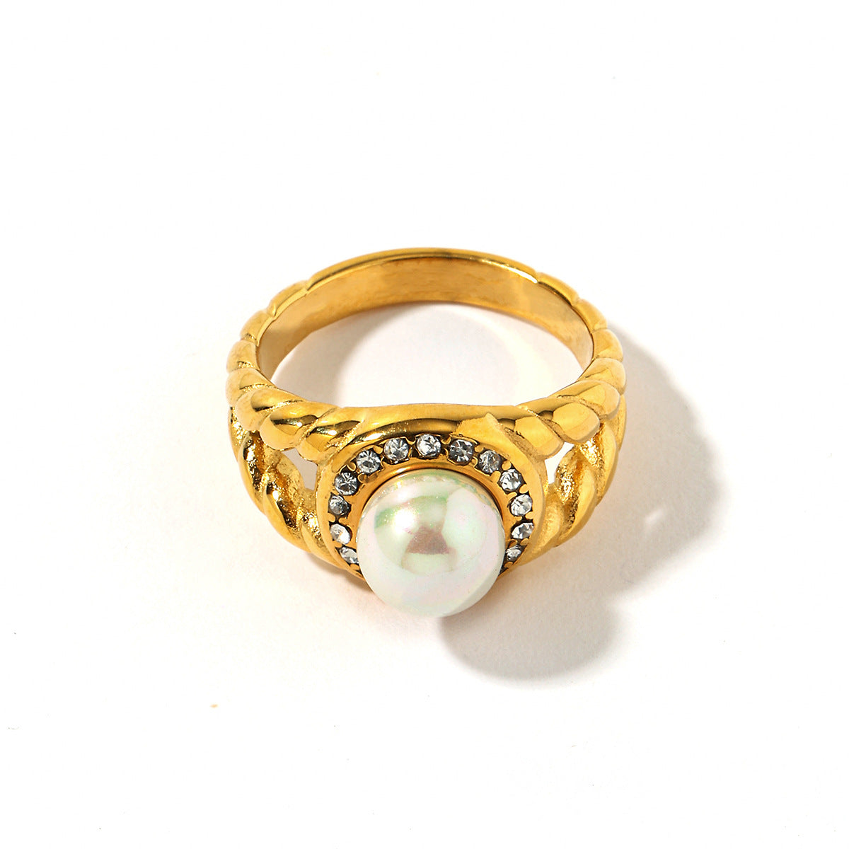 Vintage Pearl Halo Ring