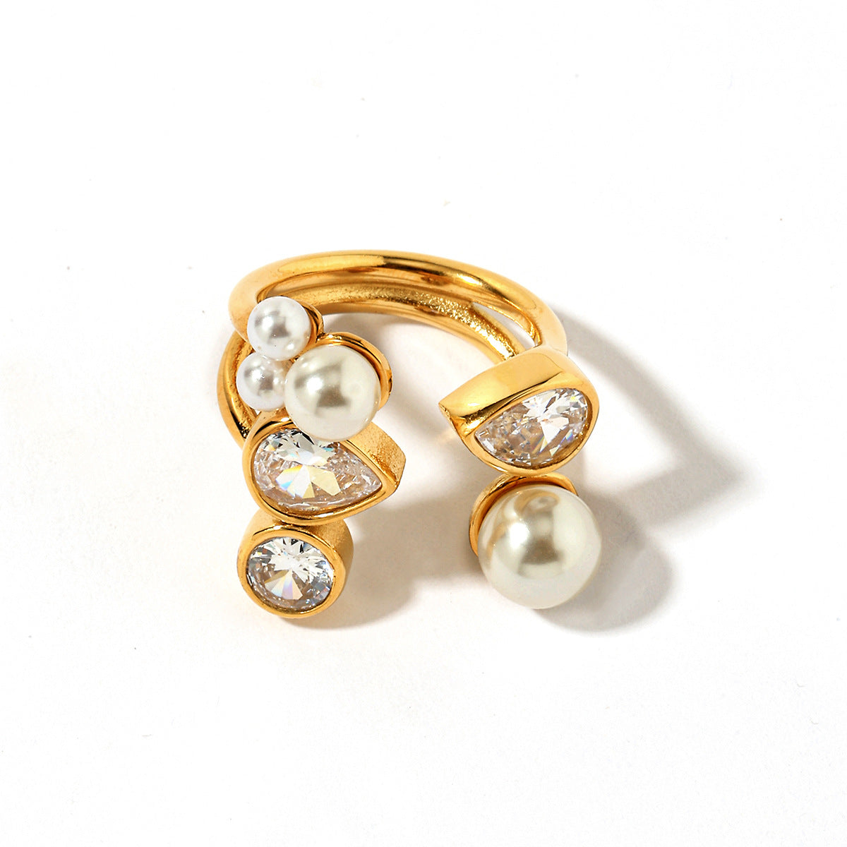 Vintage Pearl & Crystal Cluster Ring