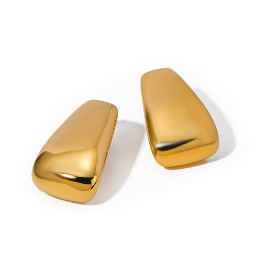 Sculpted Gold Statement Stud Earrings