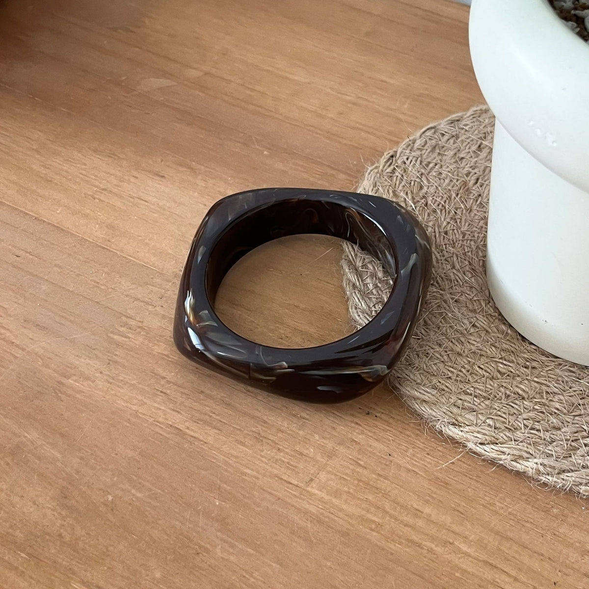 Sculpted Resin Wave Bangle