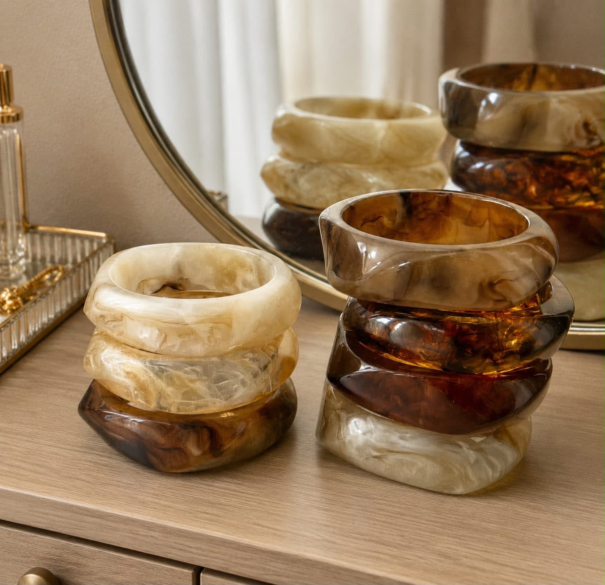 Sculpted Resin Wave Bangle