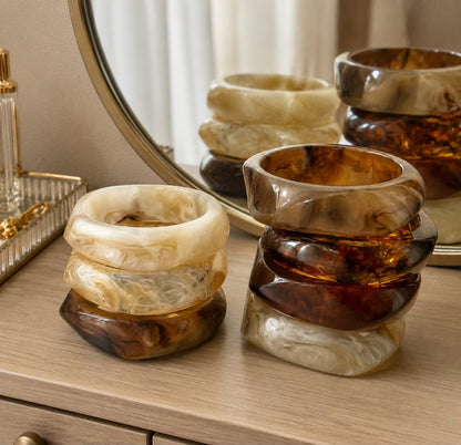 Sculpted Resin Wave Bangle