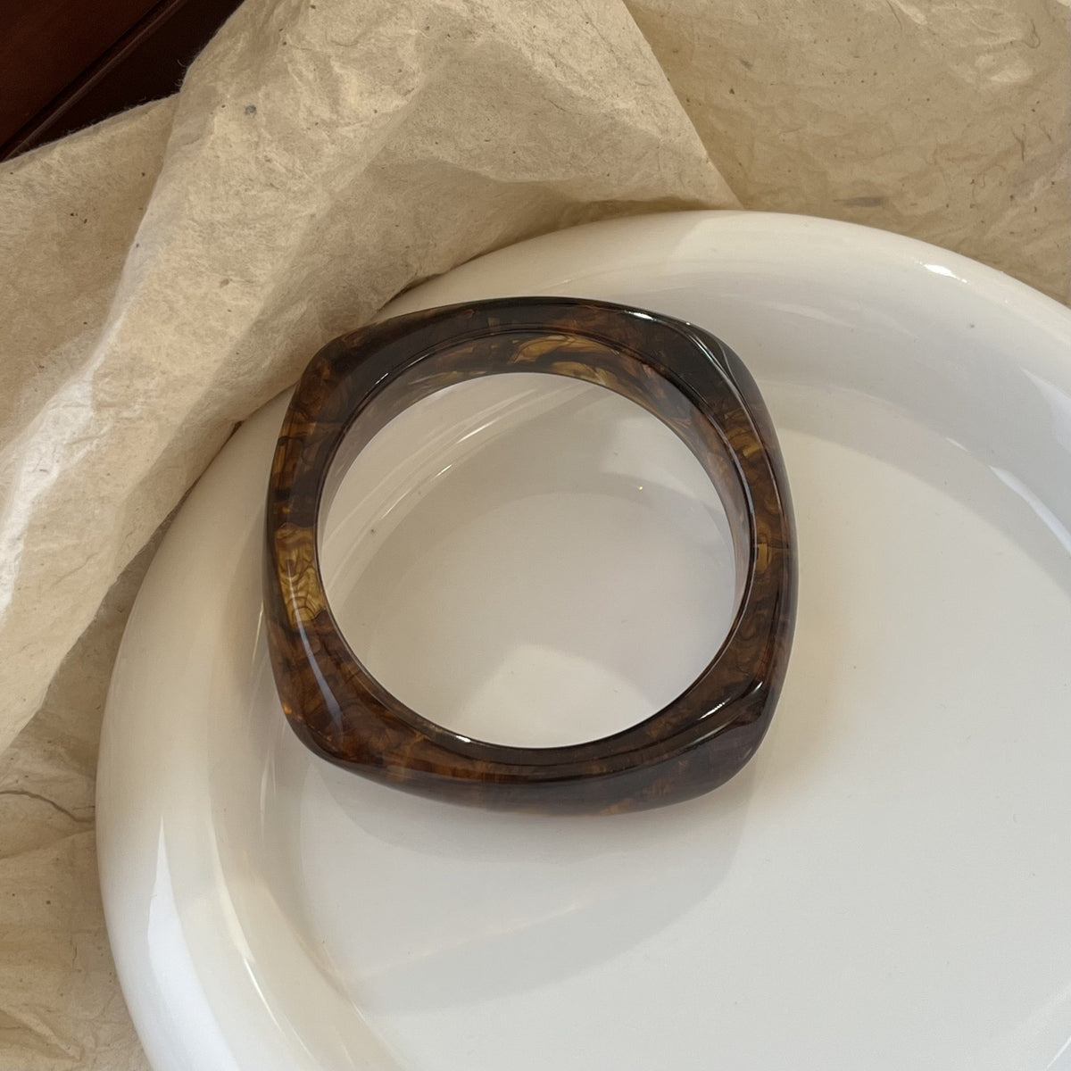Sculpted Resin Wave Bangle