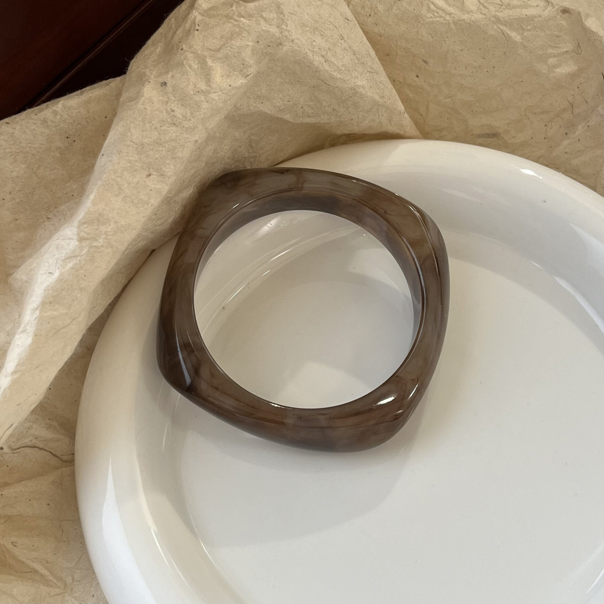 Sculpted Resin Wave Bangle
