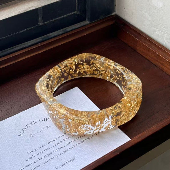 Sculpted Resin Wave Bangle