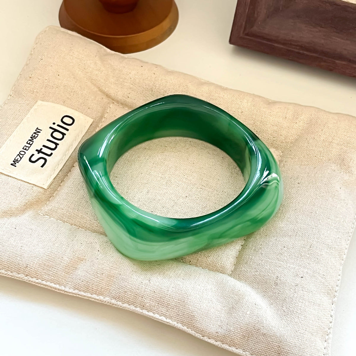 Sculpted Resin Wave Bangle
