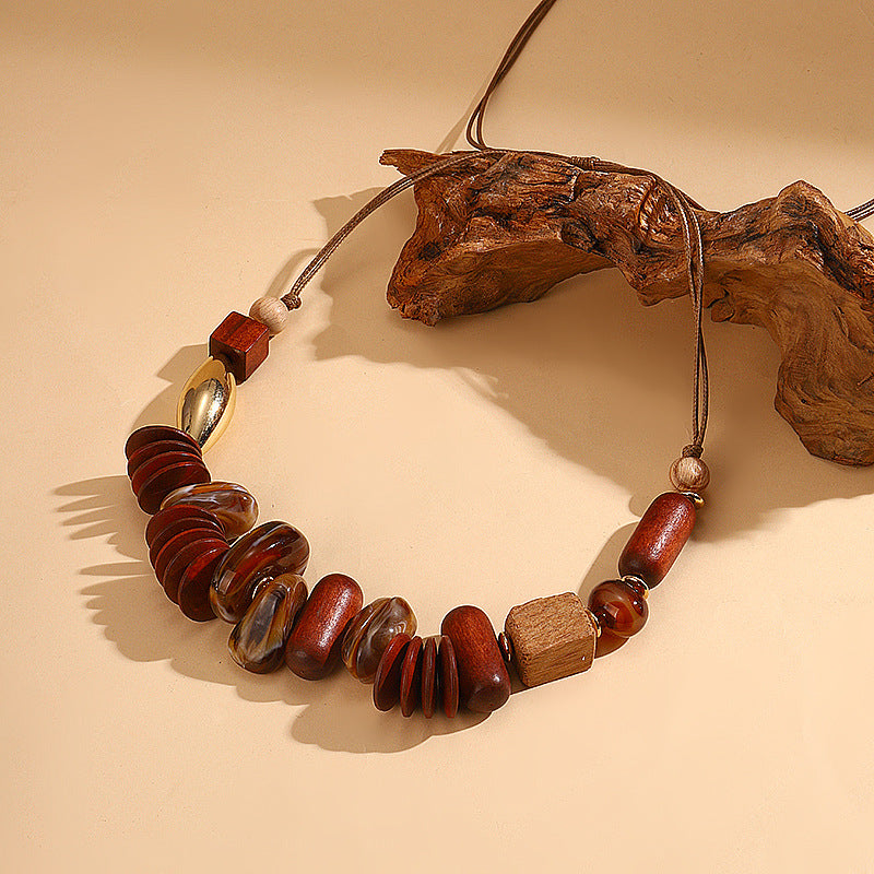 Nucielle Geometric Beaded Statement Necklace