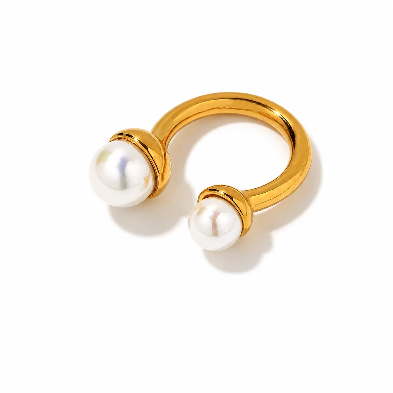 Vintage Double Pearl Open Ring