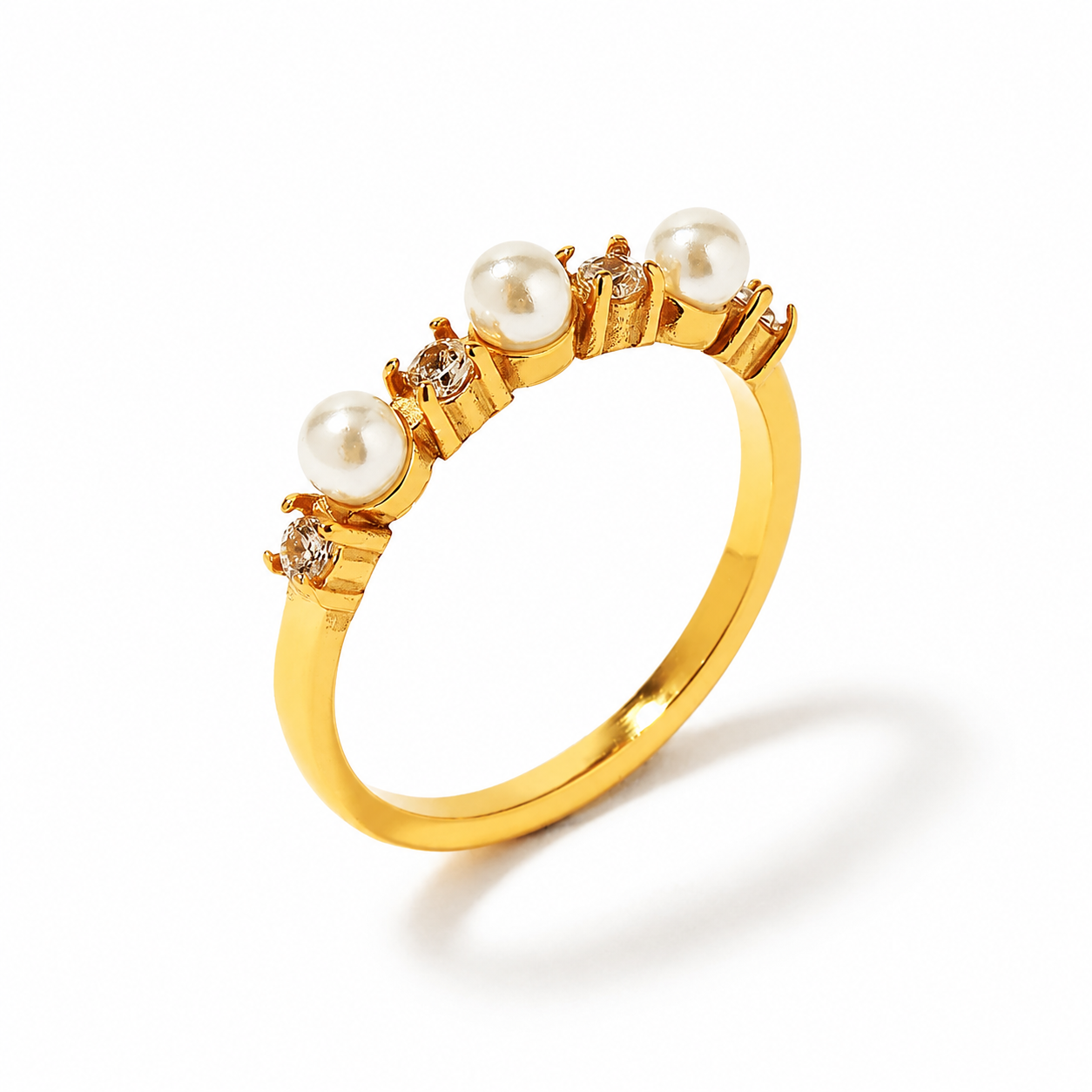 Vintage Pearl & Crystal Ring