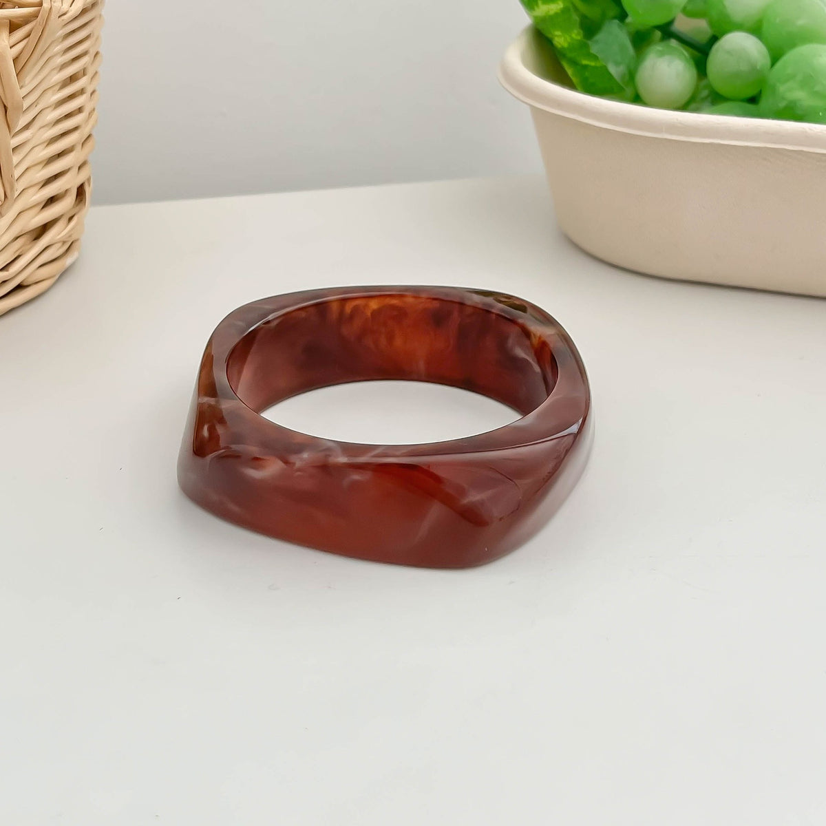 Sculpted Resin Wave Bangle