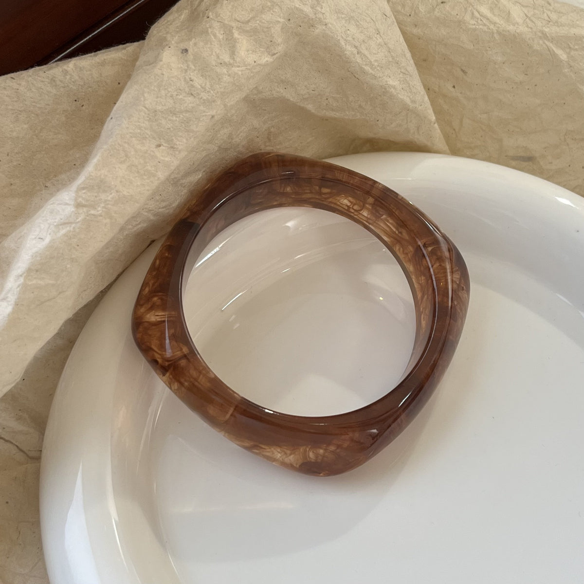 Sculpted Resin Wave Bangle