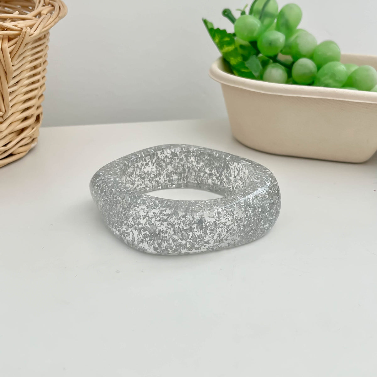 Sculpted Resin Wave Bangle